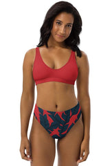Solar Palms Recycled high-waisted bikini - Objet D'Art