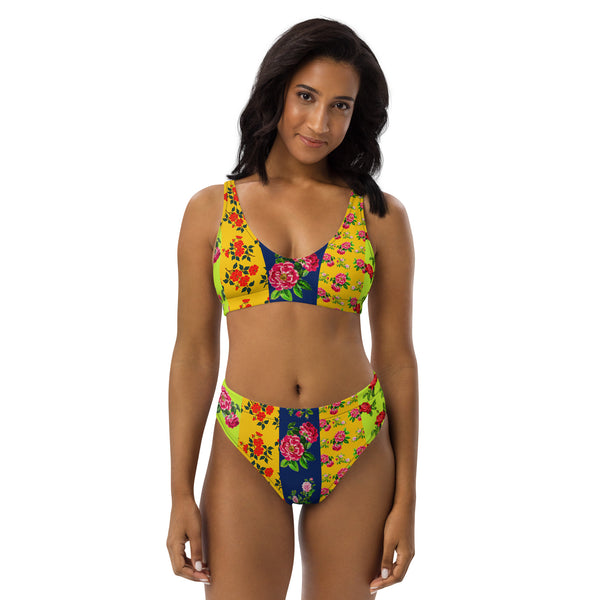 Florally Eclectic Recycled high-waisted bikini - Objet D'Art