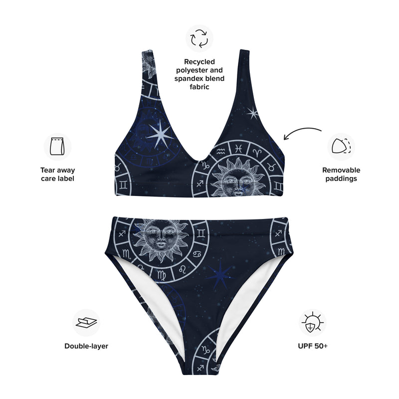 Astral Journey Recycled high-waisted bikini - Objet D'Art