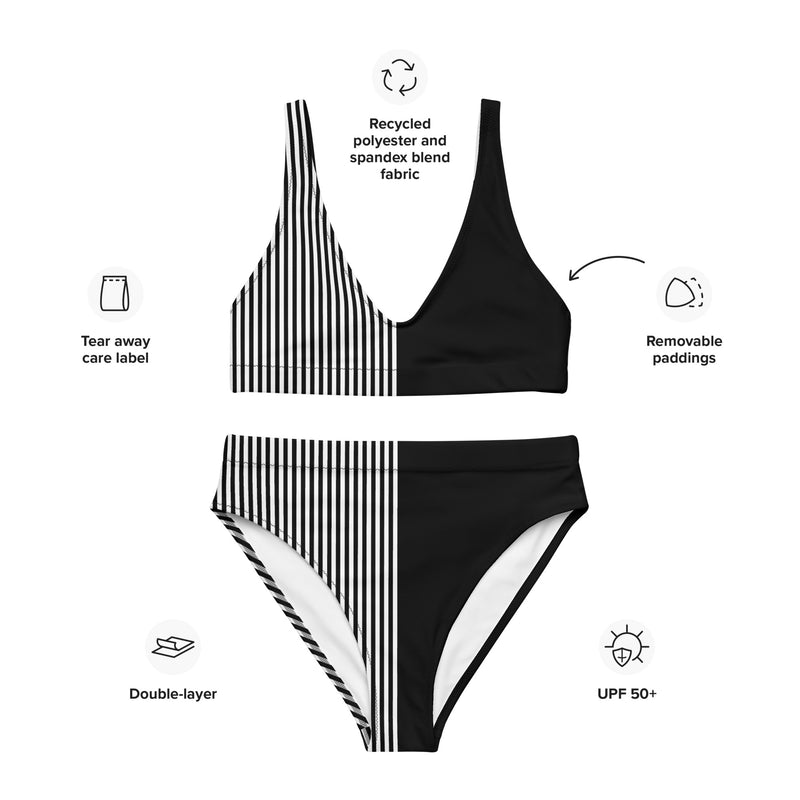 Asymmetry Recycled high-waisted bikini - Objet D'Art