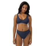 Midnight Blue Recycled high-waisted bikini - Objet D'Art