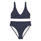 Midnight Blue Recycled high-waisted bikini - Objet D'Art