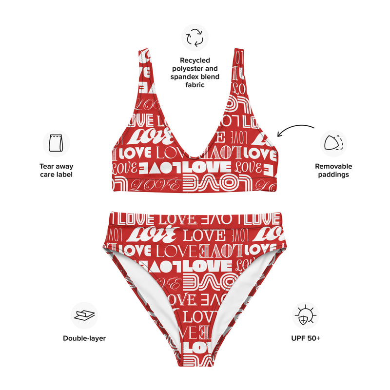 Candy Apple Love Recycled high-waisted bikini - Objet D'Art