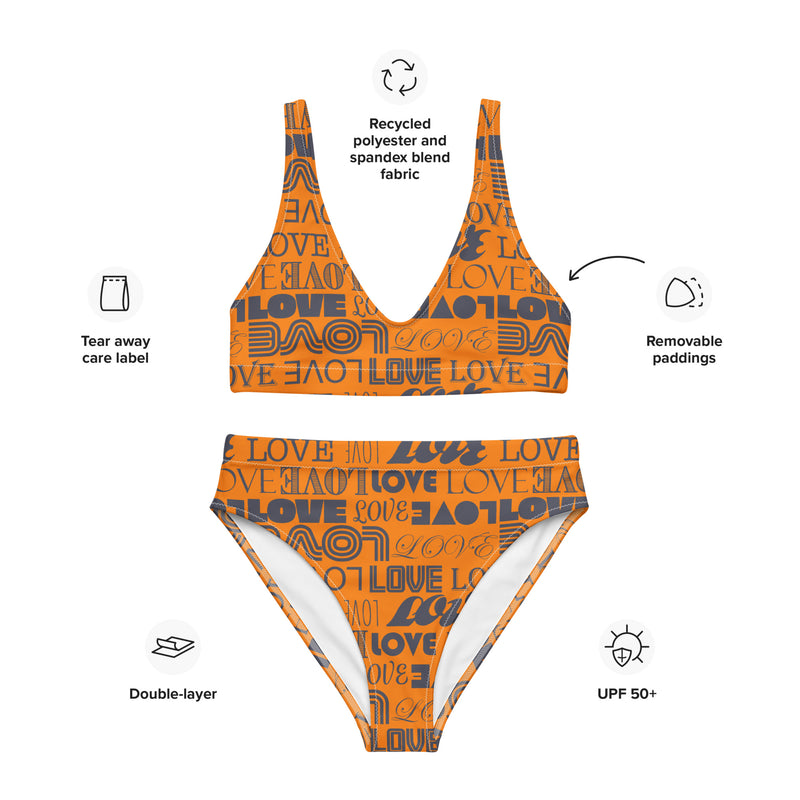 Turmeric Love Recycled high-waisted bikini - Objet D'Art