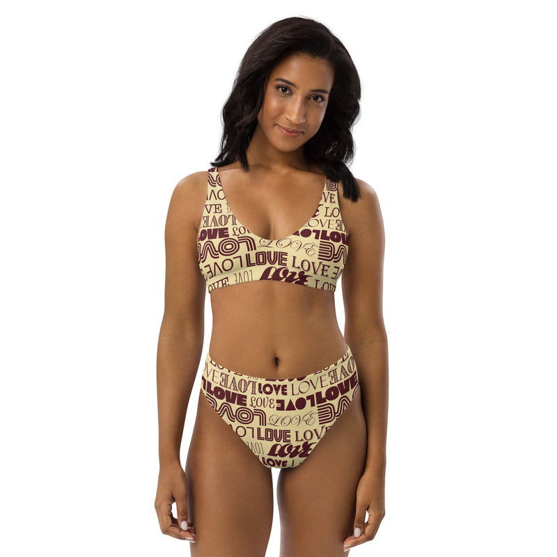 Chocolate & Taffy Love Recycled high-waisted bikini - Objet D'Art