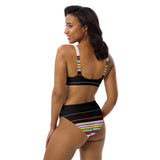Modern Lines Recycled high-waisted bikini - Objet D'Art