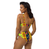 Florally Eclectic Recycled high-waisted bikini - Objet D'Art