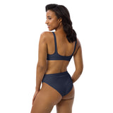 Midnight Blue Recycled high-waisted bikini - Objet D'Art