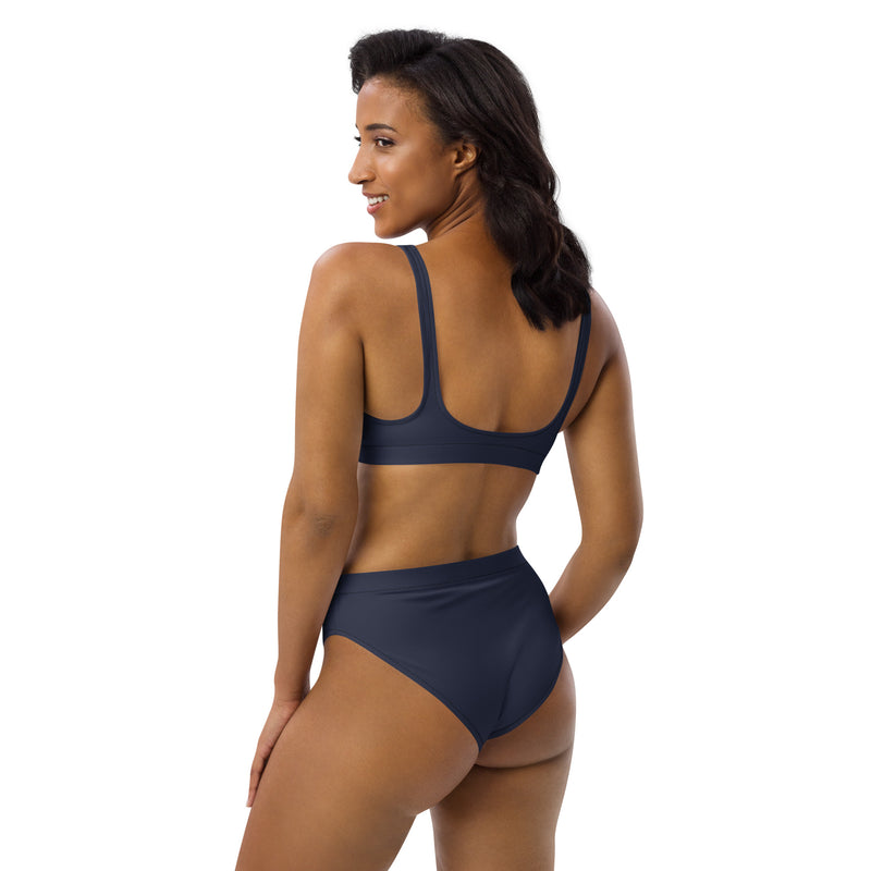 Midnight Blue Recycled high-waisted bikini - Objet D'Art