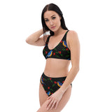 Midnight Birdsong Recycled high-waisted bikini - Objet D'Art