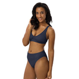 Midnight Blue Recycled high-waisted bikini - Objet D'Art