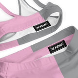 Two Toned Pink and Gray Recycled high-waisted bikini - Objet D'Art