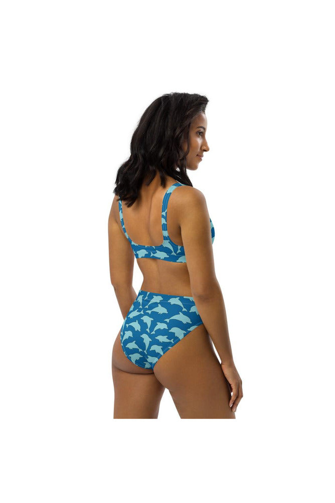 Dolphins Recycled high-waisted bikini - Objet D'Art