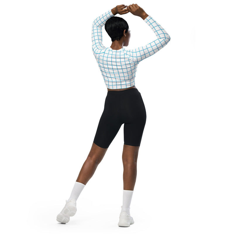 Analglyph Grid Recycled long-sleeve crop top - Objet D'Art