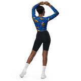Dahlia Print Recycled long-sleeve crop top - Objet D'Art