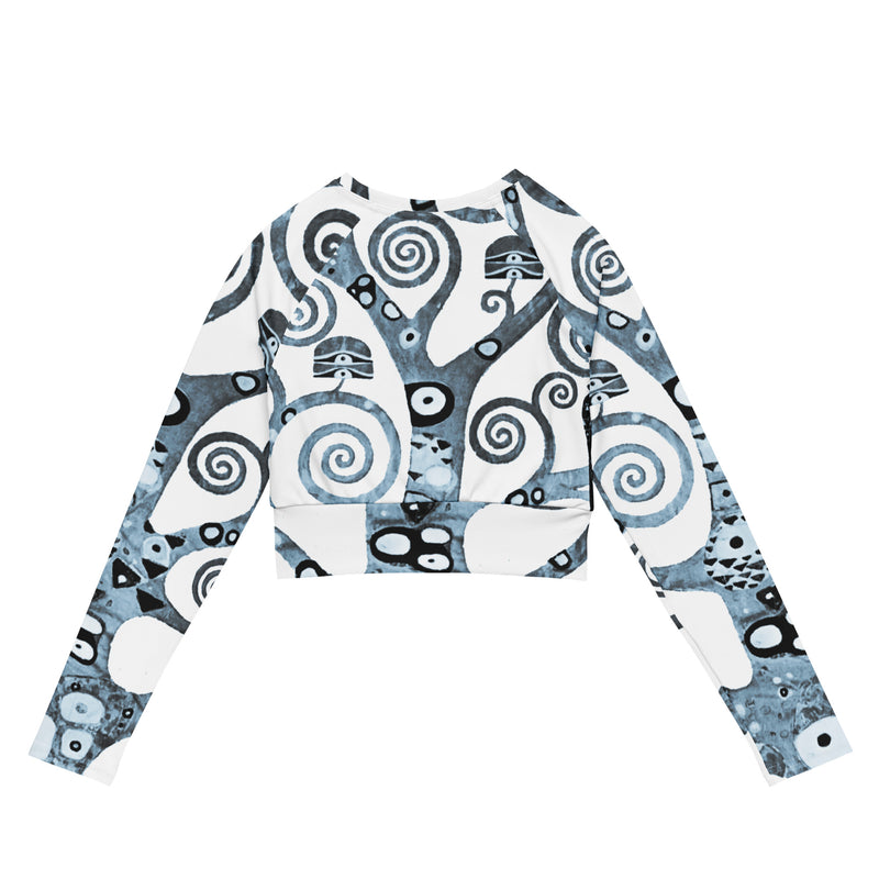 Tree of Life Gustav Klimt Recycled long-sleeve crop top - Objet D'Art