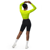 Lime-Green Matrix Recycled long-sleeve crop top - Objet D'Art