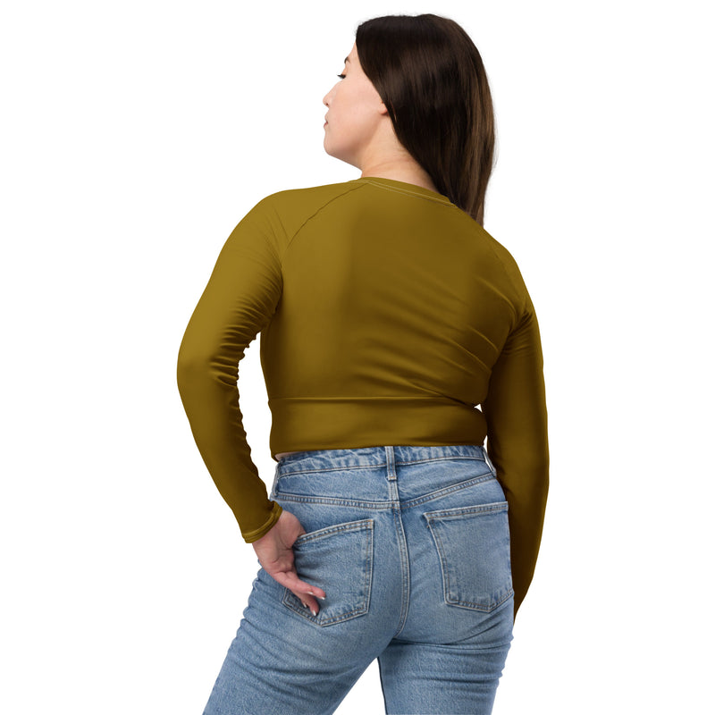 Bronze Beauty Recycled long-sleeve crop top - Objet D'Art