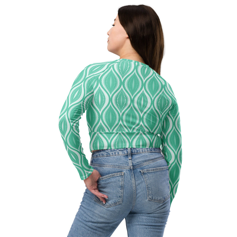 The Real Ogee Recycled long-sleeve crop top - Objet D'Art