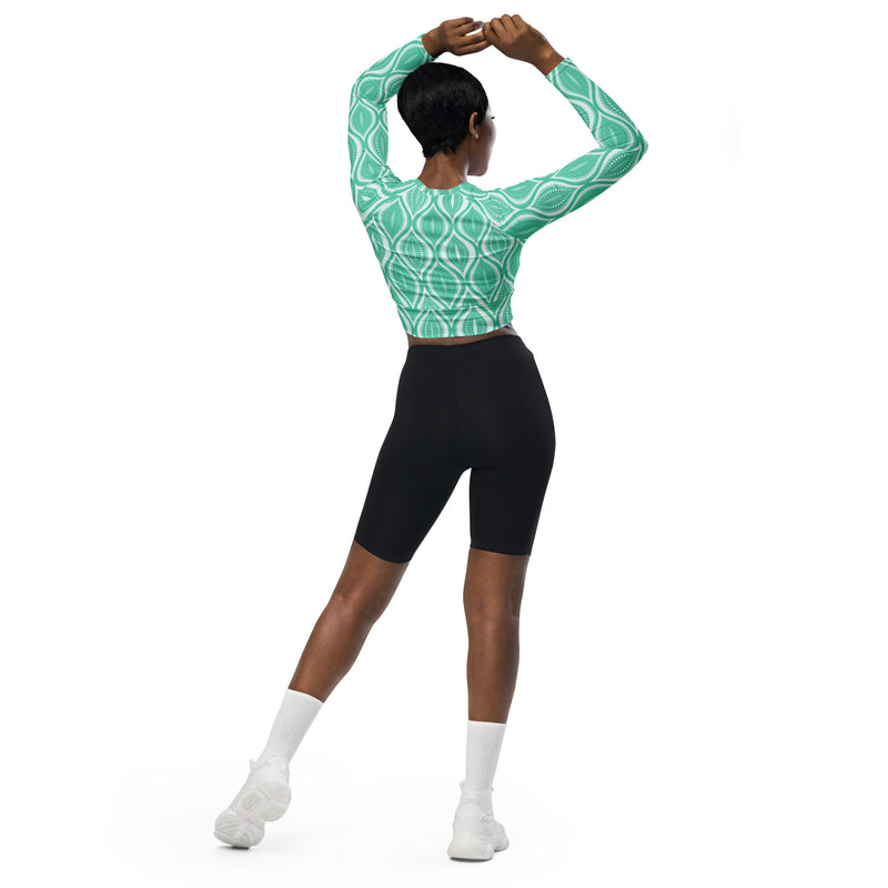 The Real Ogee Recycled long-sleeve crop top - Objet D'Art