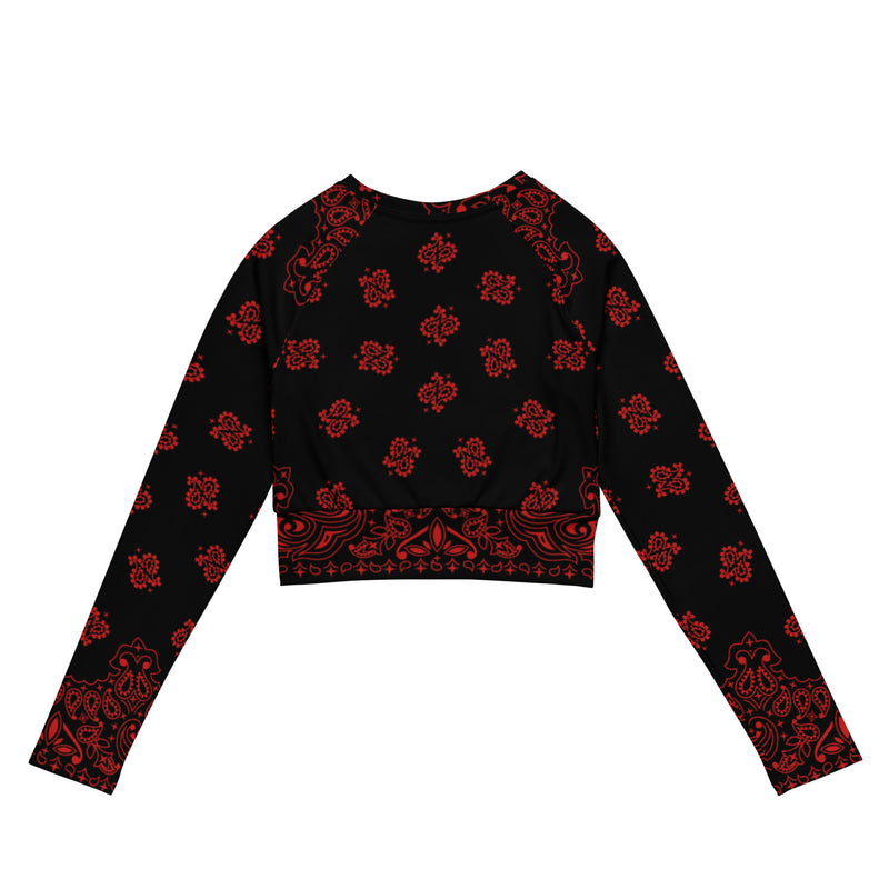 Bandana Art Recycled long-sleeve crop top - Objet D'Art