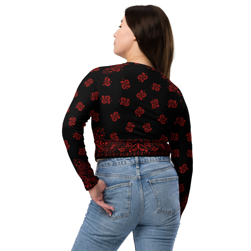 Bandana Art Recycled long-sleeve crop top - Objet D'Art