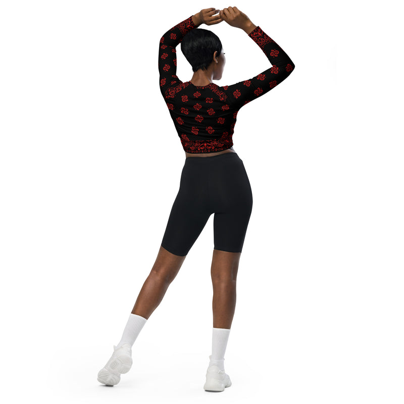 Bandana Art Recycled long-sleeve crop top - Objet D'Art