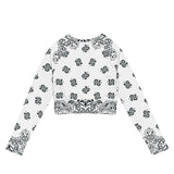Bandana Art Recycled long-sleeve crop top - Objet D'Art