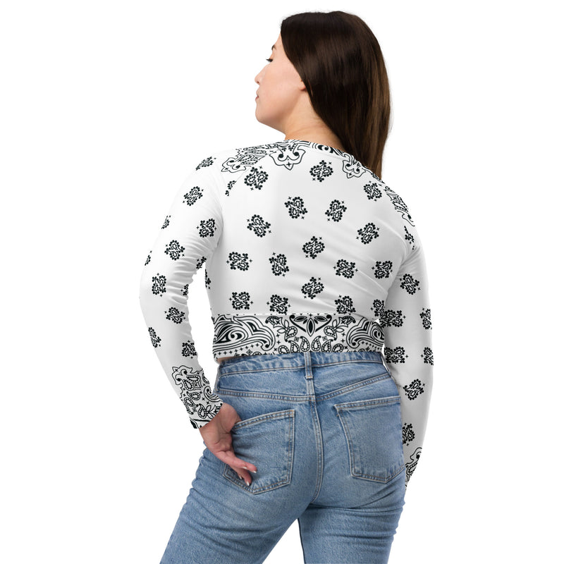 Bandana Art Recycled long-sleeve crop top - Objet D'Art