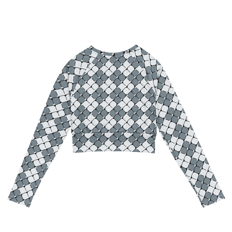 Yin & Yang Mesh Recycled long-sleeve crop top - Objet D'Art