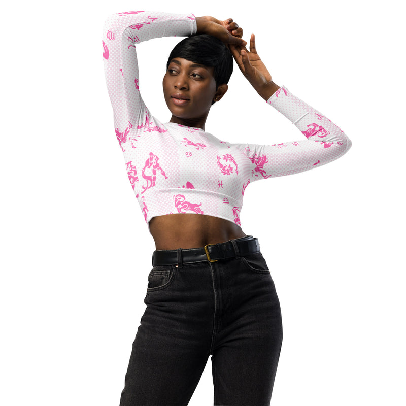 Zodiac Recycled long-sleeve crop top - Objet D'Art