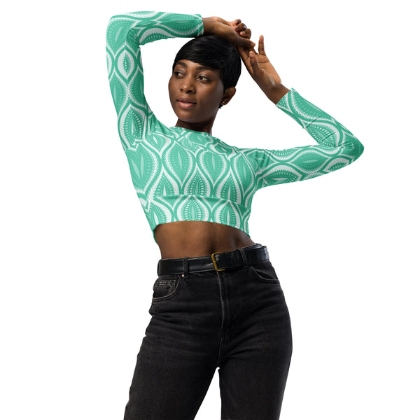 The Real Ogee Recycled long-sleeve crop top - Objet D'Art