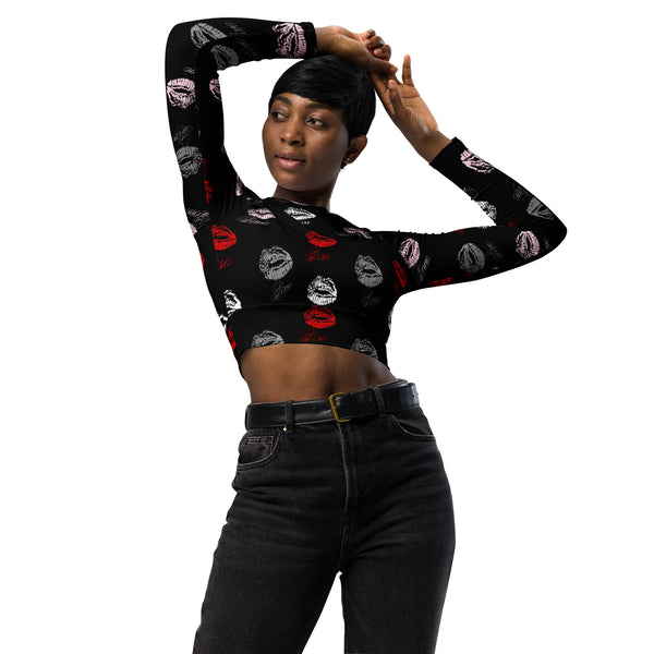 Recycled long-sleeve crop top - Objet D'Art