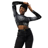 Zodiac Sun Wheel Recycled long-sleeve crop top - Objet D'Art