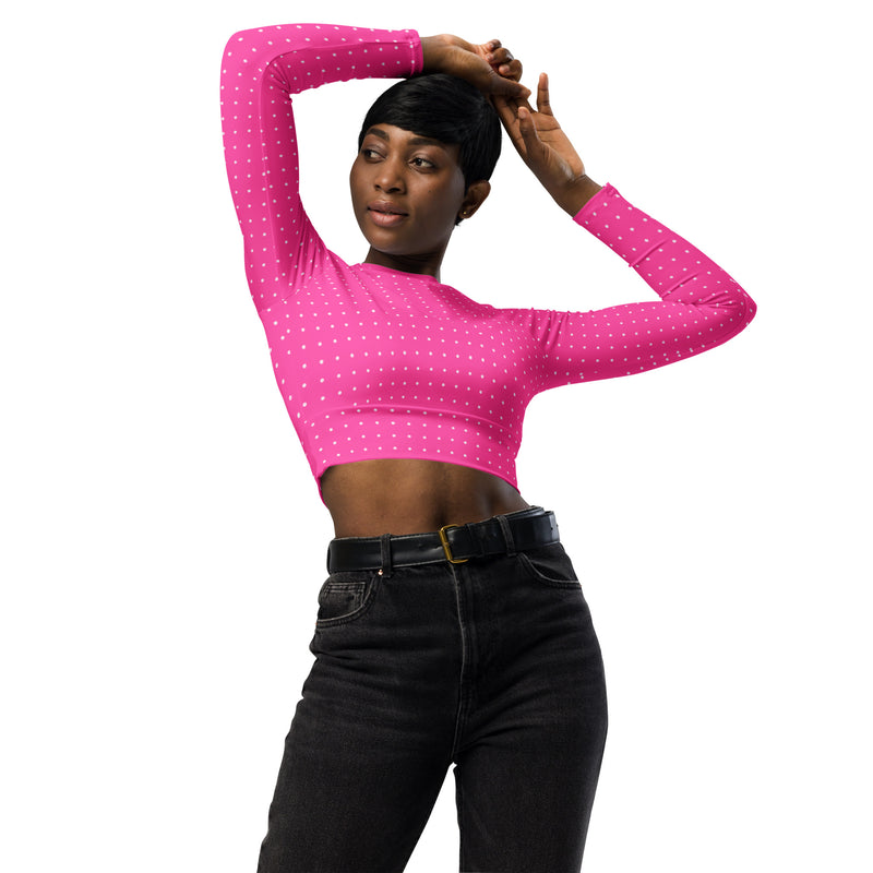 Polka Dots Recycled long-sleeve crop top - Objet D'Art