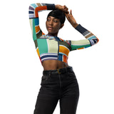Mondrian Moments Recycled long-sleeve crop top - Objet D'Art