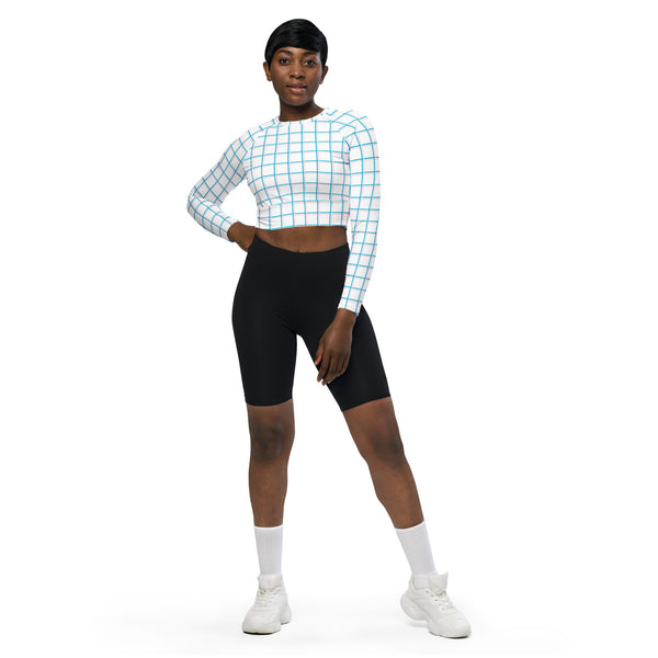 Analglyph Grid Recycled long-sleeve crop top - Objet D'Art