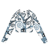 Tree of Life Gustav Klimt Recycled long-sleeve crop top - Objet D'Art