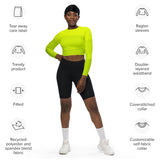 Lime-Green Matrix Recycled long-sleeve crop top - Objet D'Art