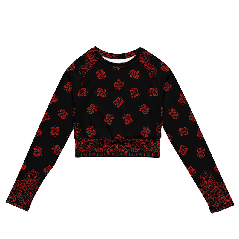 Bandana Art Recycled long-sleeve crop top - Objet D'Art