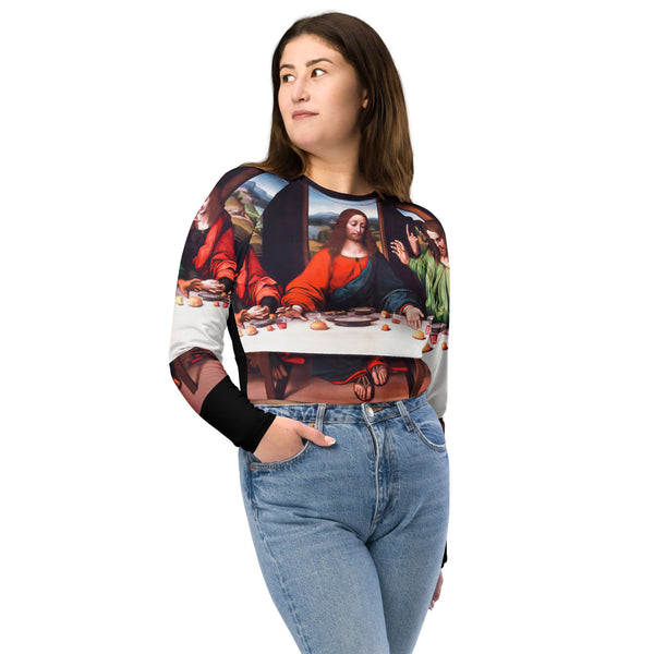 The Last Supper Recycled long-sleeve crop top - Objet D'Art