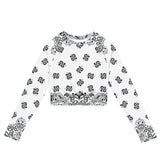 Bandana Art Recycled long-sleeve crop top - Objet D'Art
