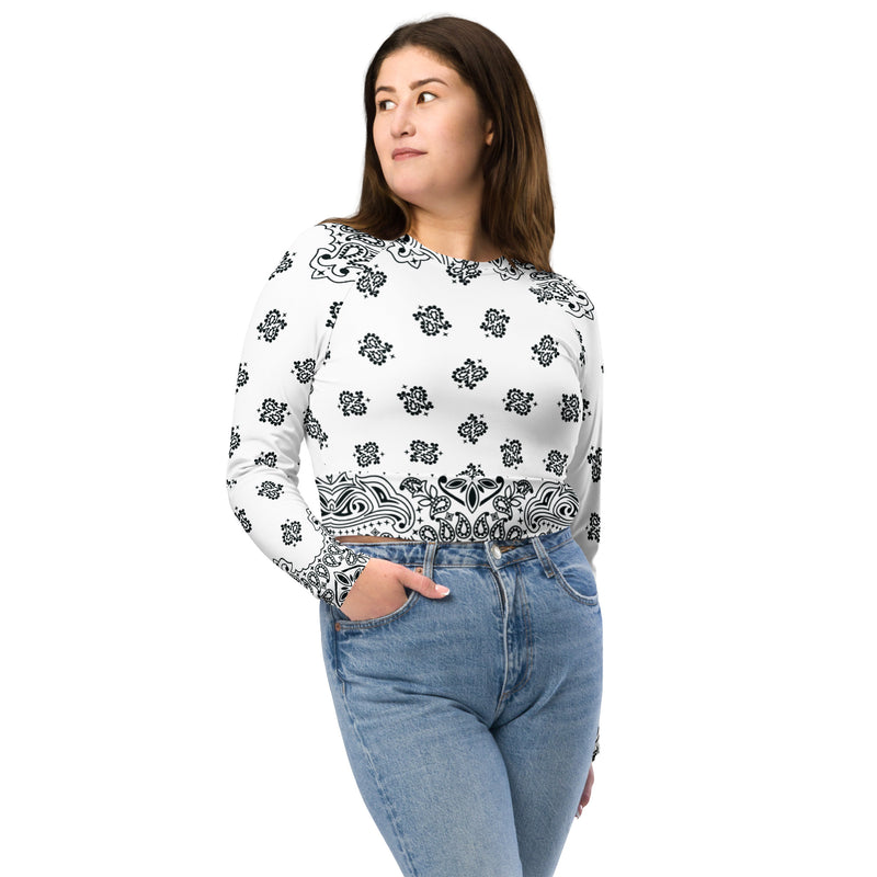 Bandana Art Recycled long-sleeve crop top - Objet D'Art