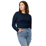 Striped Recycled long-sleeve crop top - Objet D'Art