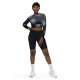 Zodiac Sun Wheel Recycled long-sleeve crop top - Objet D'Art