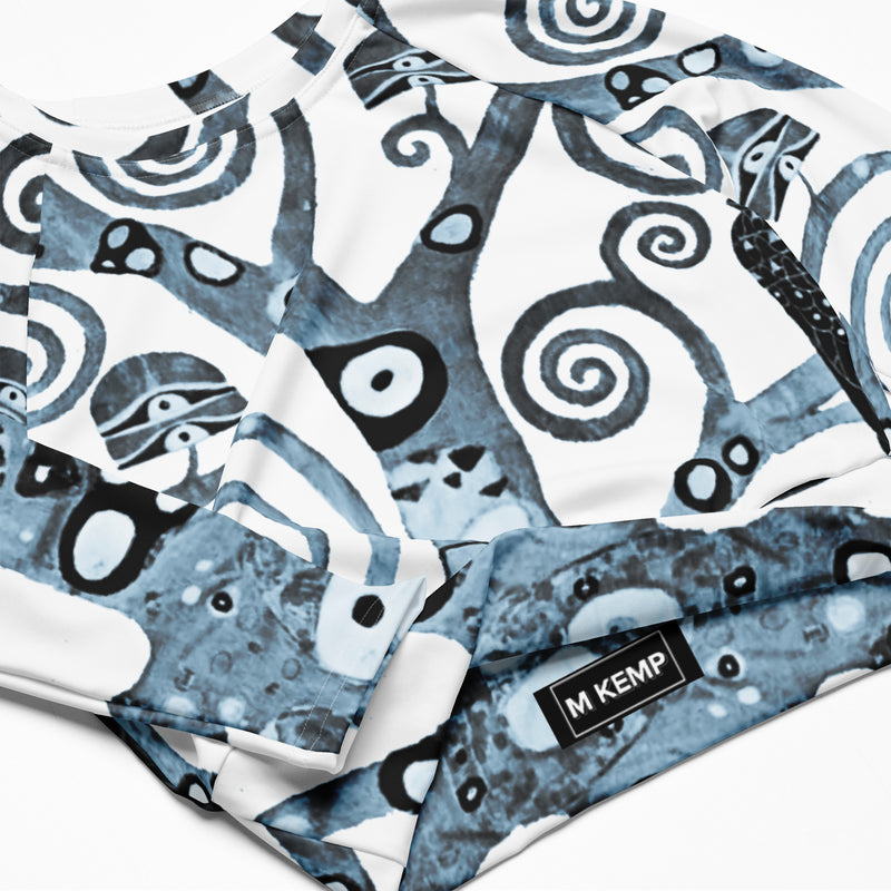 Tree of Life Gustav Klimt Recycled long-sleeve crop top - Objet D'Art