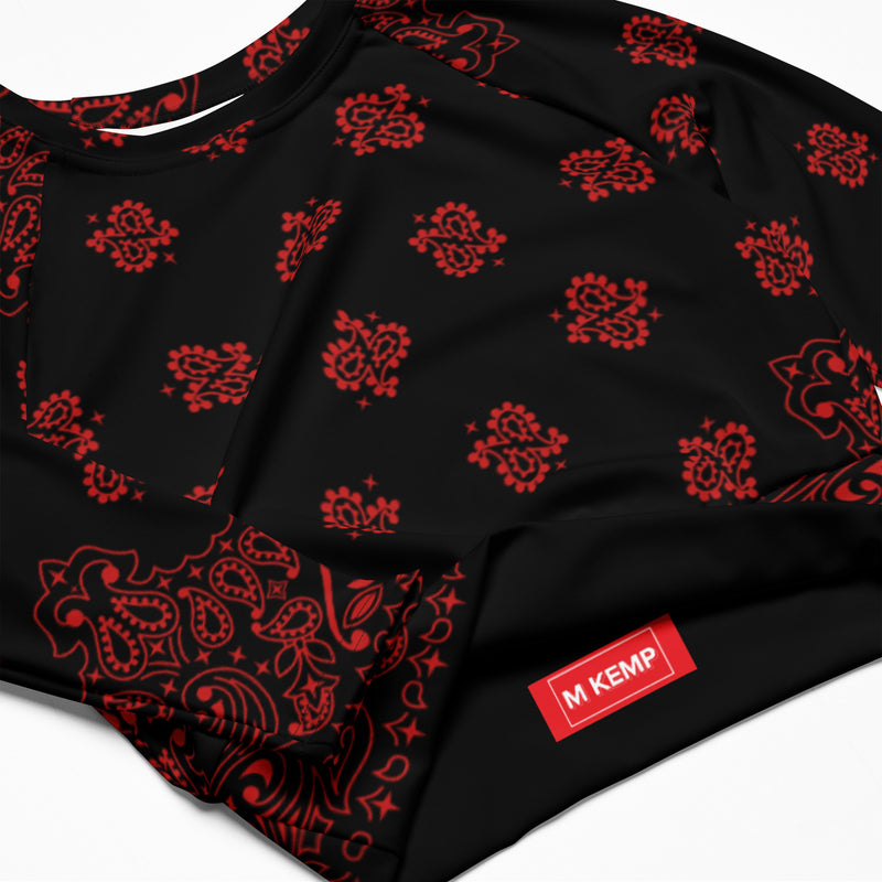 Bandana Art Recycled long-sleeve crop top - Objet D'Art