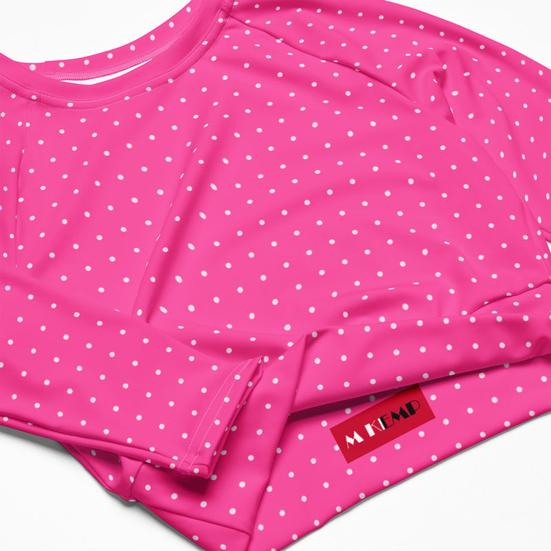 Polka Dots Recycled long-sleeve crop top - Objet D'Art