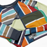 Mondrian Moments Recycled long-sleeve crop top - Objet D'Art