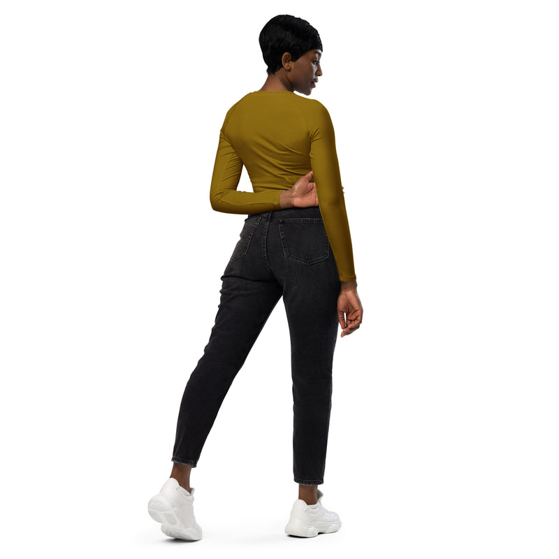 Bronze Beauty Recycled long-sleeve crop top - Objet D'Art